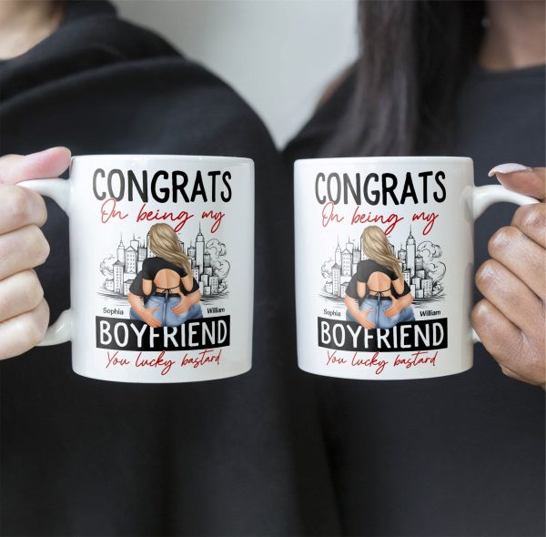 Congrats On Being My Boyfriend - Personalized Mug - Anniversary Gifts For Men, Husband, Him, Boyfriend Congrats On Being My Boyfriend - Personalized Mug - Anniversary Gifts For Men, Husband, Him, Boyfriend