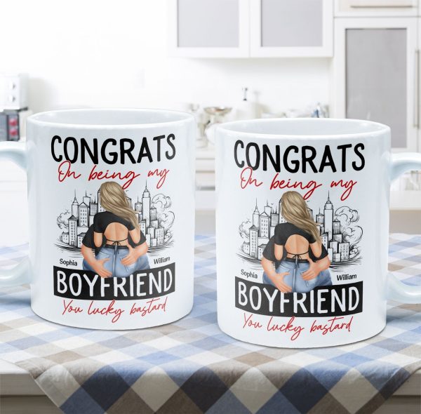 Congrats On Being My Boyfriend - Personalized Mug - Anniversary Gifts For Men, Husband, Him, Boyfriend Congrats On Being My Boyfriend - Personalized Mug - Anniversary Gifts For Men, Husband, Him, Boyfriend