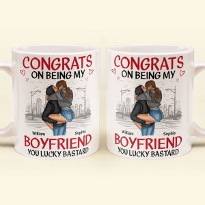Congrats On Being My Boyfriend/Husband You Lucky - Personalized Mug