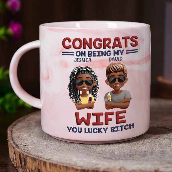 Congrats On Being My Brother Sister Bestie - Personalized Marble Mug Congrats On Being My Brother Sister Bestie - Personalized Marble Mug