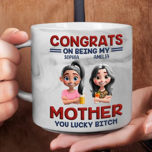 Congrats On Being My Brother Sister Bestie - Personalized Marble Mug Congrats On Being My Brother Sister Bestie - Personalized Marble Mug
