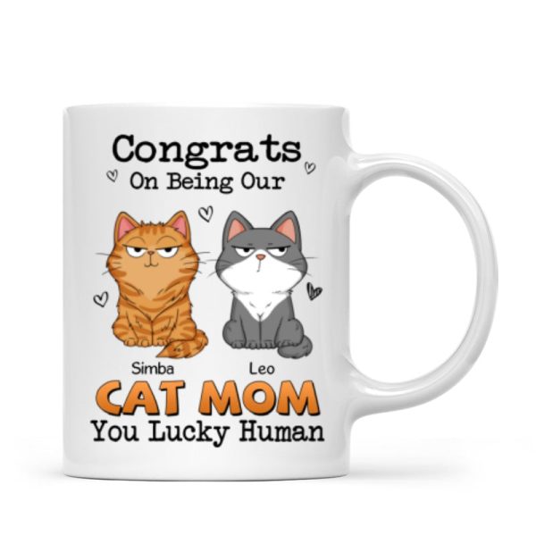 Congrats On Being My Cat Mom Dad Funny Cat Expression Personalized Mug Congrats On Being My Cat Mom Dad Funny Cat Expression Personalized Mug