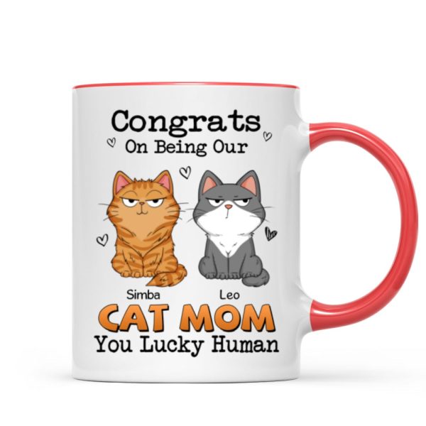 Congrats On Being My Cat Mom Dad Funny Cat Expression Personalized Mug Congrats On Being My Cat Mom Dad Funny Cat Expression Personalized Mug