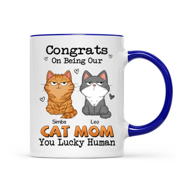 Congrats On Being My Cat Mom Dad Funny Cat Expression Personalized Mug Congrats On Being My Cat Mom Dad Funny Cat Expression Personalized Mug