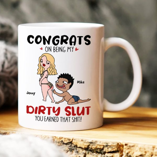 Congrats On Being My Dirty Slut, Gift For Couple, Personalized Mug, Naughty Couple Coffee Mug, Couple Gift Congrats On Being My Dirty Slut, Gift For Couple, Personalized Mug, Naughty Couple Coffee Mug, Couple Gift