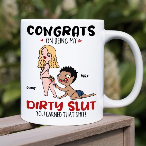 Congrats On Being My Dirty Slut, Gift For Couple, Personalized Mug, Naughty Couple Coffee Mug, Couple Gift Congrats On Being My Dirty Slut, Gift For Couple, Personalized Mug, Naughty Couple Coffee Mug, Couple Gift