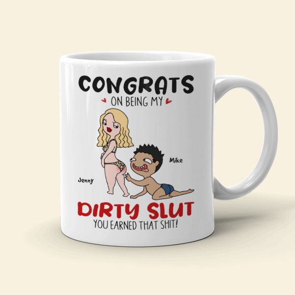 Congrats On Being My Dirty Slut, Gift For Couple, Personalized Mug, Naughty Couple Coffee Mug, Couple Gift Congrats On Being My Dirty Slut, Gift For Couple, Personalized Mug, Naughty Couple Coffee Mug, Couple Gift