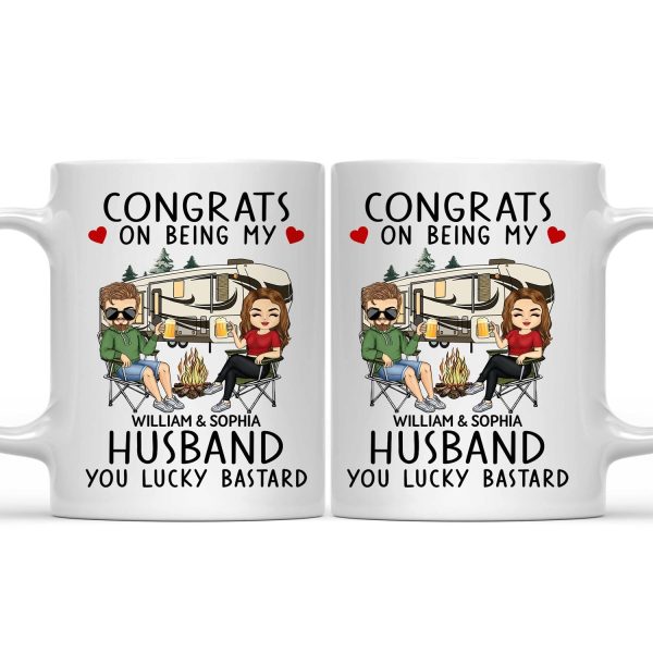 Congrats On Being My Husband Camping - Anniversary, Vacation, Funny Gift For Couples, Family - Personalized Mug Congrats On Being My Husband Camping - Anniversary, Vacation, Funny Gift For Couples, Family - Personalized Mug
