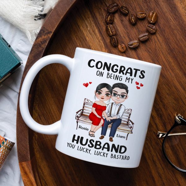 Congrats On Being My Husband, Gift For Couple, Personalized Mug, Couple Sitting Mug, Couple Gift Congrats On Being My Husband, Gift For Couple, Personalized Mug, Couple Sitting Mug, Couple Gift