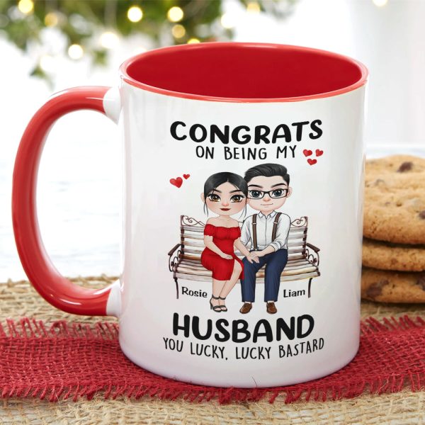 Congrats On Being My Husband, Gift For Couple, Personalized Mug, Couple Sitting Mug, Couple Gift Congrats On Being My Husband, Gift For Couple, Personalized Mug, Couple Sitting Mug, Couple Gift