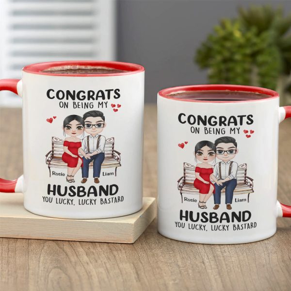 Congrats On Being My Husband, Gift For Couple, Personalized Mug, Couple Sitting Mug, Couple Gift Congrats On Being My Husband, Gift For Couple, Personalized Mug, Couple Sitting Mug, Couple Gift
