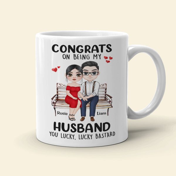 Congrats On Being My Husband, Gift For Couple, Personalized Mug, Couple Sitting Mug, Couple Gift Congrats On Being My Husband, Gift For Couple, Personalized Mug, Couple Sitting Mug, Couple Gift