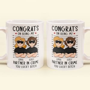 Congrats On Being My Partner In Crime - Personalized Mug