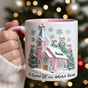 Conquette Come Let Us Adore Him - Personalized Accent Mug - Christmas Gift For Christian Girls NL122