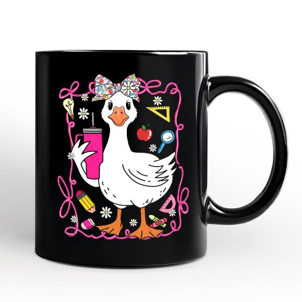 Coquette Teacher Goose Personalized Mug, Funny Gift with Custom Name Coquette Teacher Goose Personalized Mug, Funny Gift with Custom Name