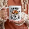 Country Mama Floral Vintage Mug, Western Buffalo Skull Gift for Moms Country Mama Floral Vintage Mug, Western Buffalo Skull Gift for Moms