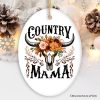 Country Mama Floral Vintage Ornament, Western Buffalo Skull Christmas Gift for Moms Country Mama Floral Vintage Ornament, Western Buffalo Skull Christmas Gift for Moms