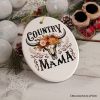 Country Mama Floral Vintage Ornament, Western Buffalo Skull Christmas Gift for Moms Country Mama Floral Vintage Ornament, Western Buffalo Skull Christmas Gift for Moms