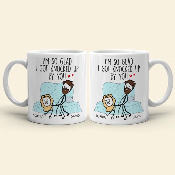 Couple, I'm So Glad I Got Knocked Up By You, Personalized Mug, Couple Mug Couple, I'm So Glad I Got Knocked Up By You, Personalized Mug, Couple Mug
