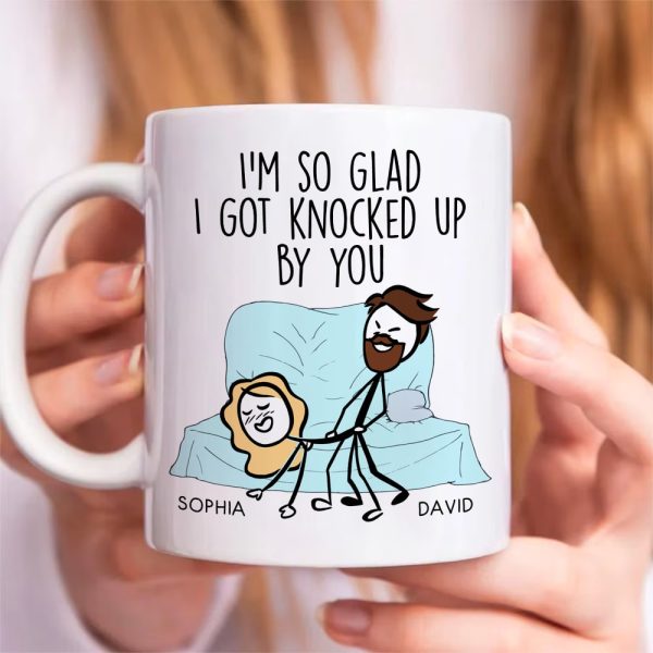 Couple, I'm So Glad I Got Knocked Up By You, Personalized Mug, Couple Mug Couple, I'm So Glad I Got Knocked Up By You, Personalized Mug, Couple Mug