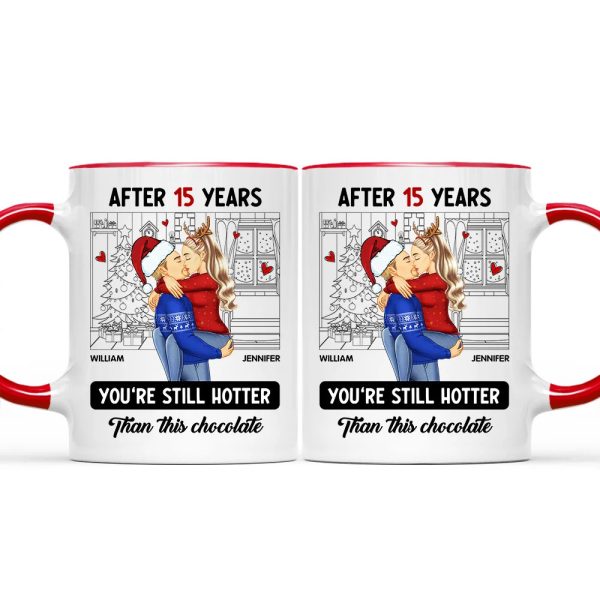 Couple Kissing After Years Hotter Than This Chocolate - Personalized Accent Mug