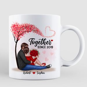 Couple Sitting Under Tree Together Since Personalized Mug