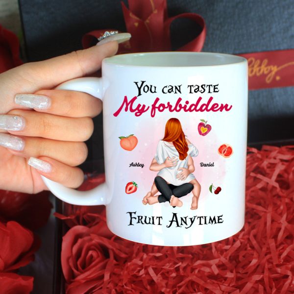 Couple Taste My Forbidden Fruit Anytime, Personalized Couple Coffee Mug, Naughty Gift For Him Couple Taste My Forbidden Fruit Anytime, Personalized Couple Coffee Mug, Naughty Gift For Him