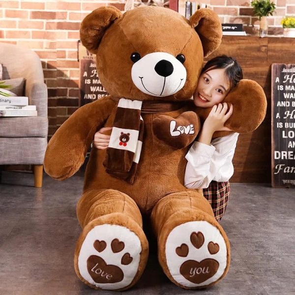 Cozy 4-Color Teddy Bear with Scarf