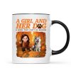 Cozy Fall Vibe Cute Cartoon Girl And Dog Bond That Can't Be Broken Personalized Mug