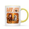 Cozy Fall Vibe Cute Cartoon Girl And Dog Bond That Can't Be Broken Personalized Mug