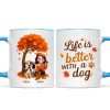 Cozy Fall Vibe Cute Cartoon Life Is Better With A Dog Personalized Mug