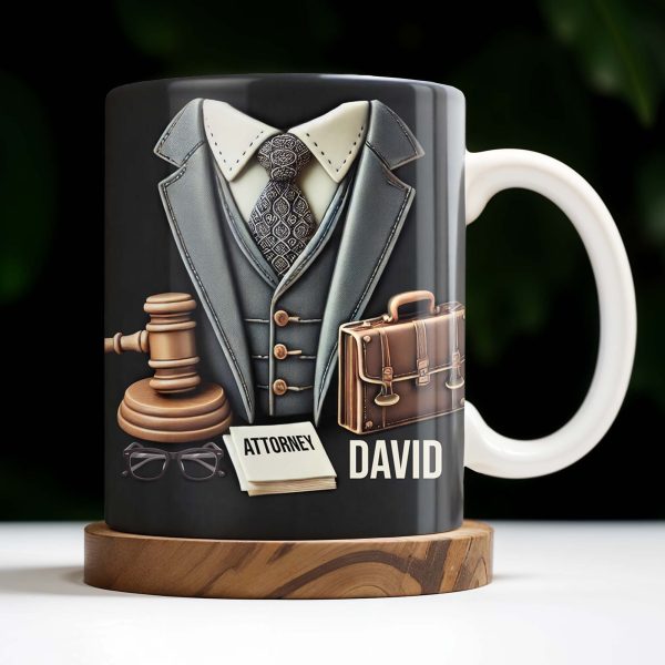 Create The Ideal Gift For The Lawyer In Your Life, Suit, Tie, Briefcase - Personalized Custom Coffee Mug - GRAD302_MG