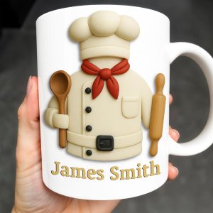 Create Your Personalized Chef Coffee Mug With Custom Name, Chef And Cooking Tools - Personalized Custom Coffee Mug - GRAD306_MG