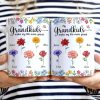 Crystal Effect Birth Flower Grandkids Make Life More Grand - Personalized White Edge-to-Edge Mug
