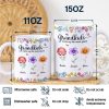 Crystal Effect Birth Flower Grandkids Make Life More Grand - Personalized White Edge-to-Edge Mug