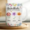 Crystal Effect Birth Flower Grandkids Make Life More Grand - Personalized White Edge-to-Edge Mug