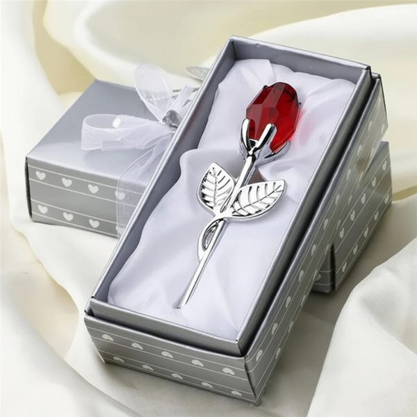 Crystal Glass Rose Figurine for Home and Gift Decor Crystal Glass Rose Figurine for Home and Gift Decor