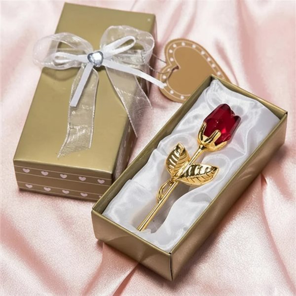 Crystal Glass Rose Figurine for Home and Gift Decor Crystal Glass Rose Figurine for Home and Gift Decor