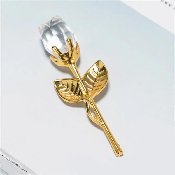 Crystal Glass Rose Figurine for Home and Gift Decor Crystal Glass Rose Figurine for Home and Gift Decor