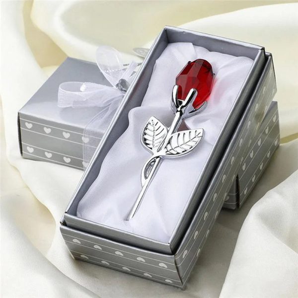 Crystal Glass Rose Figurine for Home and Gift Decor Crystal Glass Rose Figurine for Home and Gift Decor