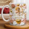 Cupid And Roses With Hearts And Bows Design - Personalized Custom Coffee Mug - CPL1330_MG Cupid And Roses With Hearts And Bows Design - Personalized Custom Coffee Mug - CPL1330_MG