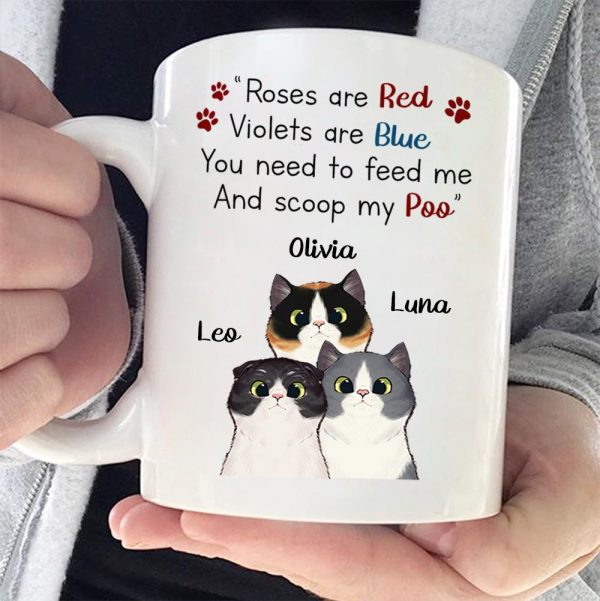 Curious Cat - Roses Are Red Violets Are Blue - Funny Personalized Cat Mug Curious Cat - Roses Are Red Violets Are Blue - Funny Personalized Cat Mug