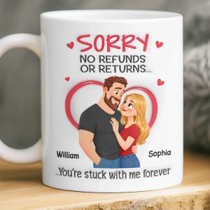 Custom 3D Inflated Effect Printed Mug - Personalized Anniversary Wedding Gifts For Husband And Wife, Him And Her - Our Love Needs No Date