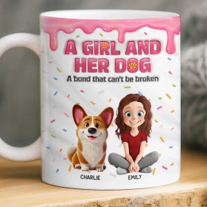 Custom 3D Inflated Effect Printed Mug - Personalized Birthday Gifts For Dog Lovers, Dog Dad And Mom - Her World, Her Dog