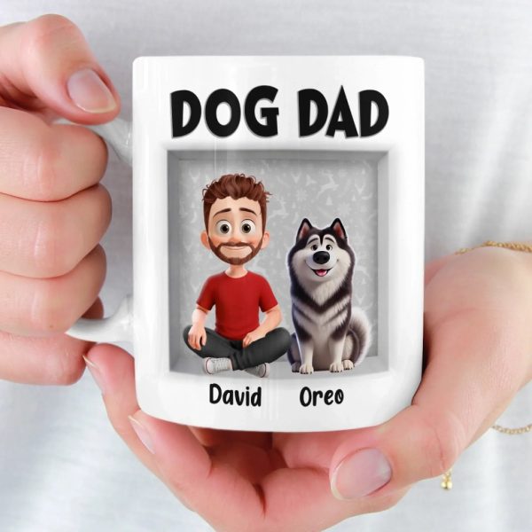 Custom 3D Inflated Effect Printed Mug - Personalized Birthday Gifts For Dog Lovers, Dog Dad And Mom - Love Begins With A Wag Custom 3D Inflated Effect Printed Mug - Personalized Birthday Gifts For Dog Lovers, Dog Dad And Mom - Love Begins With A Wag