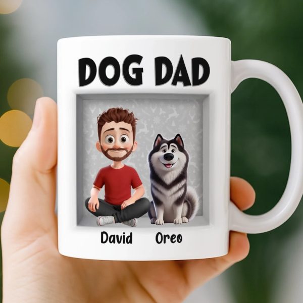Custom 3D Inflated Effect Printed Mug - Personalized Birthday Gifts For Dog Lovers, Dog Dad And Mom - Love Begins With A Wag Custom 3D Inflated Effect Printed Mug - Personalized Birthday Gifts For Dog Lovers, Dog Dad And Mom - Love Begins With A Wag