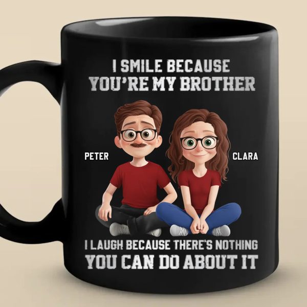 Custom Black Mug - Personalized Birthday Gifts For Brother - Chaos Runs In The Family Custom Black Mug - Personalized Birthday Gifts For Brother - Chaos Runs In The Family