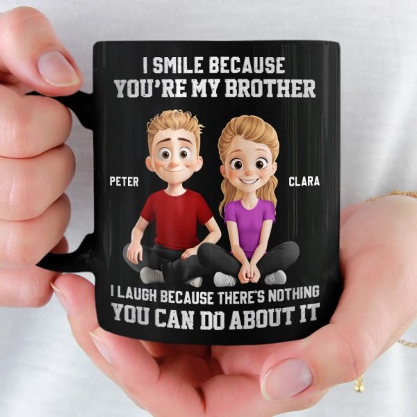 Custom Black Mug - Personalized Birthday Gifts For Brother - Chaos Runs In The Family Custom Black Mug - Personalized Birthday Gifts For Brother - Chaos Runs In The Family