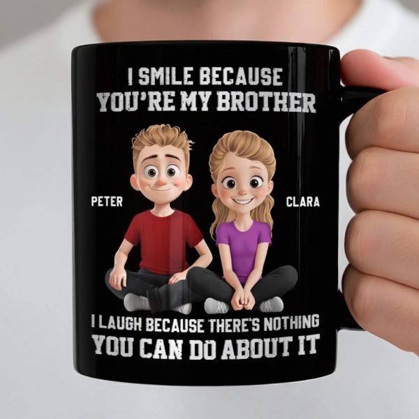 Custom Black Mug - Personalized Birthday Gifts For Brother - Chaos Runs In The Family Custom Black Mug - Personalized Birthday Gifts For Brother - Chaos Runs In The Family