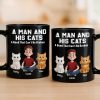 Custom Black Mug - Personalized Birthday Gifts For Cat Lovers, Cat Mom And Dad - Happiness Has Whiskers Custom Black Mug - Personalized Birthday Gifts For Cat Lovers, Cat Mom And Dad - Happiness Has Whiskers